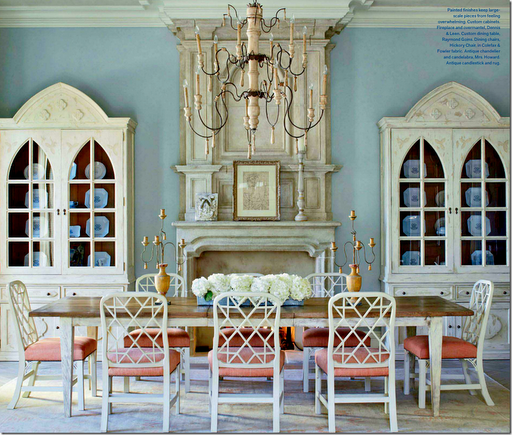 peach dining room