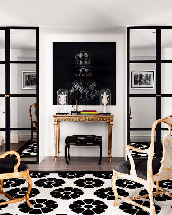 black and white entry